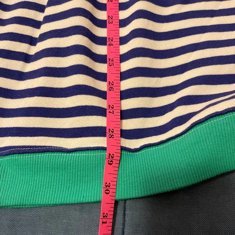 FREE PEOPLE Classic Striped Oversized Crewneck / Sand Dollar Combo